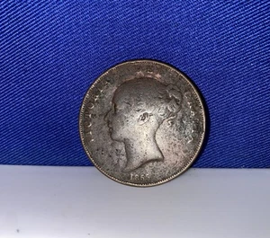 1855 Young Head Victoria One Penny Copper Coin - Picture 1 of 4