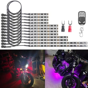 12PCS Motorcycle LED Underglow Kit For Harley Sportster 883 1200 / Honda Shadow - Picture 1 of 9
