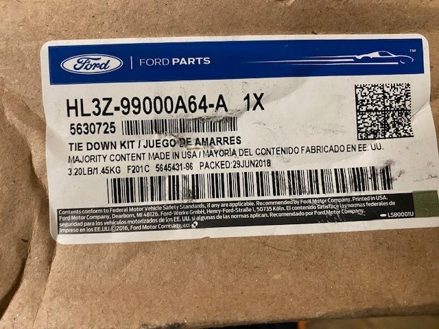Juego de 4 tacos de cama de bloqueo negros carbono originales Ford 2015-2024 F-150 OEM Foto 1 de 1