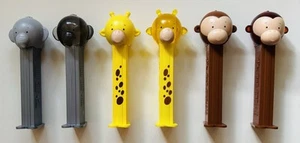 Crystal & Regular PEZIMALS - PEZ Dispensers - ELEPHANT-GIRAFFE-MONKEY (2023) - Picture 1 of 2