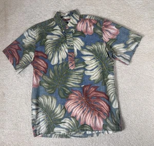 Vintage Reyn Spooner Shirt M Monstera Leaf Pullover Hawaiian Aloha 90s Y2K - Picture 1 of 10