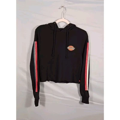 Sudadera corta con capucha azul Dickies para mujer manga larga con rayas rojas/blancas/azules Foto 1 de 4