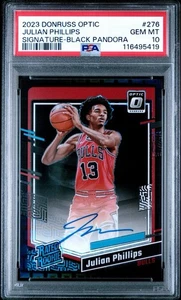 2023-24 Donruss Optic Julian Phillips Black Pandora Auto RC #23/25 PSA 10 - Picture 1 of 3