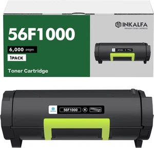 56F1000 Black Toner Cartridge 1-Pack Compatible for Lexmark 56F1000 MS32 MS421.. - Afbeelding 1 van 5