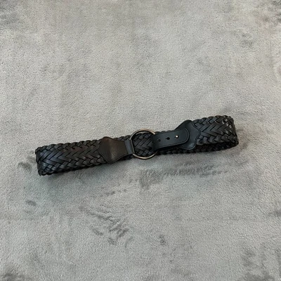 Cinturón trenzado tejido de cuero ancho grueso negro Gap para mujer MEDIANO Foto 1 de 4