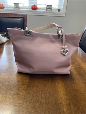 Brighton Jodi Small Handbag Reversible Pink/ Floral Leather Trim Purse - Image 1 of 4