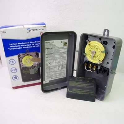 Intermatic T101R 120V 40A 24 horas SPST interruptor de tiempo mecánico interior/exterior Foto 1 de 4