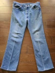 Vintage Levis Orange Tab Denim Blue Jeans Size 36x31 Distressed Pressed. - Picture 1 of 11