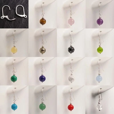 Edelstein Ohrschmuck Ohrhänger Ohrstecker Silber 925 Ohrringe Brisur Steinschatz - Bild 1 von 4