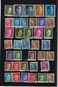 FOUR SCANS OF MOSTLY HITLER STAMPS MINT AND USED SOME WITH OVERPRINTS. - Picture 1 of 4