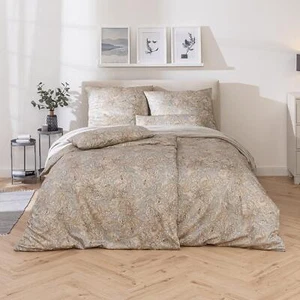 Estella Interlock Jersey Bettwäsche 6171-200 Beige Paisley 135x200 - Bild 1 von 5