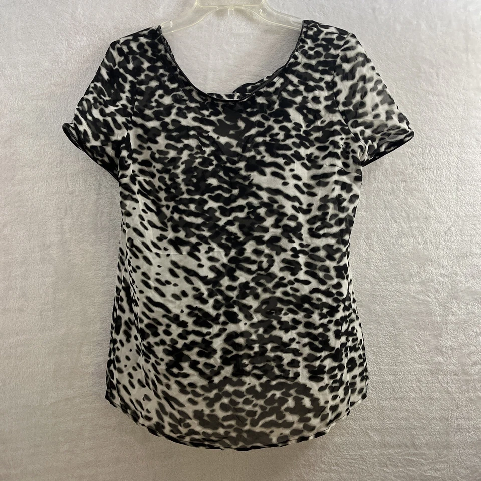 Blusa Walter Seda Transparente Top Mujer 6 Geométrica Multicolor Manga Corta Pullover Foto 1 de 4