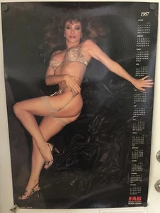 Poster Pinup Ragazza Anni '80 Fag Ricambi Auto Calendario Ragazza Sexy Biancheria 1987 - Foto 1 di 6