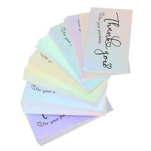 50 Pezzi Biglietti di Ringraziamento Carta Patinata Forniture Piccole Imprese Colorati Portatile - Foto 1 di 6