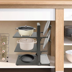 3 Capas Olla y Olla Estante Sartenes Olla Organizador Ajustable Para Cocinas - Imagen 1 de 21