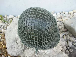 Segunda Guerra Mundial Ejército de los Estados Unidos Casco de acero caqui Tarnetz Casco Cubierta de casco 1944 USMC Marina WK2 - Imagen 1 de 1