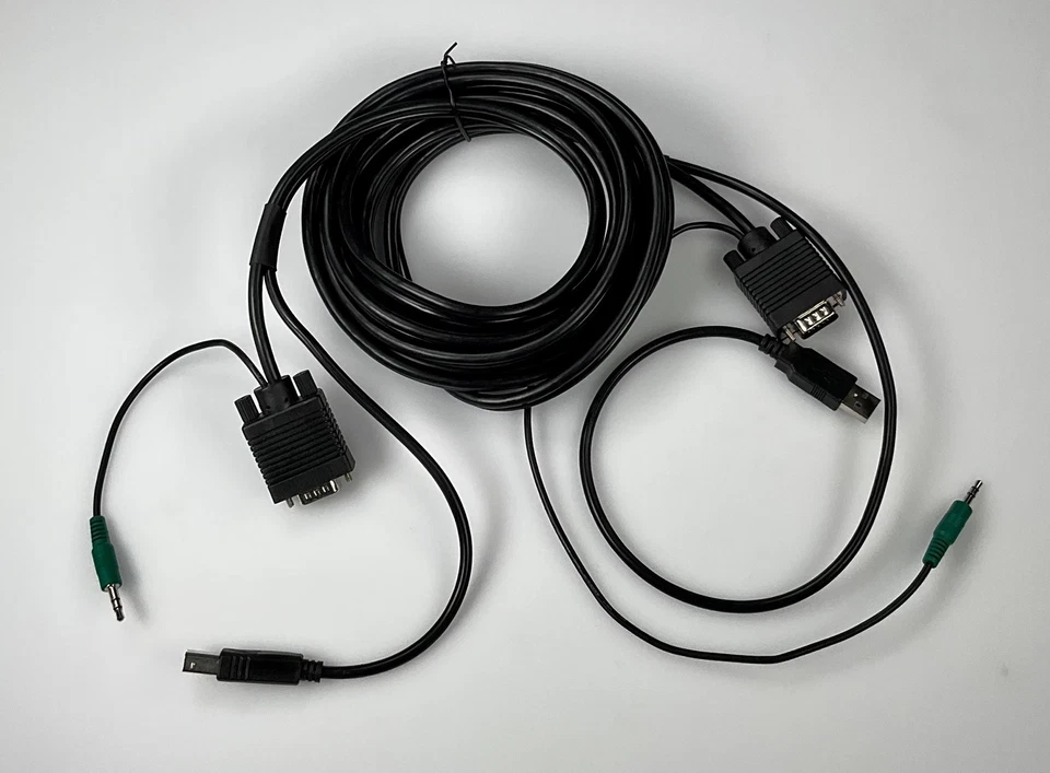 15Ft Vga-M/Usb-A/3.5Mm To Vga-M/Usb-B/3.5Mm KVM Cable - Image 1 of 3