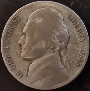 US MÜNZEN - JEFFERSON SILVER WAR NICKEL - 1945 S - FREE SHIPPING - Bild 1 von 2
