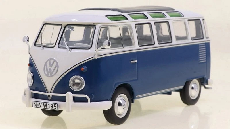 Volkswagen Samba Bus Blue/White 1:32 SCHUCO 450787400 - Immagine 1 di 1