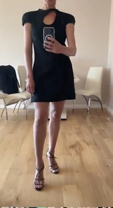 Versace Women Black Keyhole Front Cutout Wool Blend Minidress size 40 - Picture 1 of 6