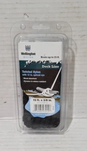Wellington Marine Dock Line Twisted Nylon w/12" Spliced Eye 15ft x 3/8" - Picture 1 of 2