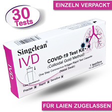 30 Corona Schnelltest SINGCLEAN LAIENTEST Covid-19 Antigen Nasal Nasen Test
