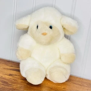 Rare Shilla 1990 Lamb Plush with Blue Eyes Fluffy Stuffed Animal Vintage CUTE - Picture 1 of 7