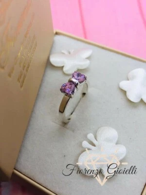 Anello Fiocco regolabile in argento 925 realizzato interamente a mano - Immagine 1 di 3