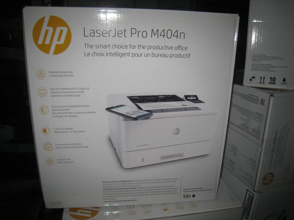New HP LaserJet Pro M404n Monochrome Printer with built-in Ethernet (W1A52A#BGJ) - Image 1 of 3