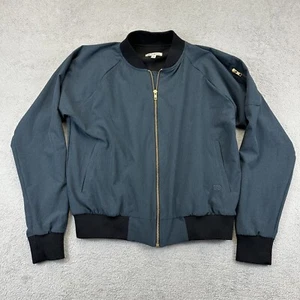 Albion Fit Women’s Blue with Gold Zipper Bomber Jacket Size Medium M Performance - Picture 1 of 6