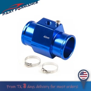 40mm Blue Joint Pipe Radiator Hose Adapter for Water Temp Gauge Sensor - Picture 1 of 13