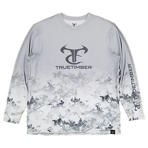 TrueTimber Mens Viper Snow Long Sleeve Sublimated Performance Fishing Shirt - Picture 1 of 2