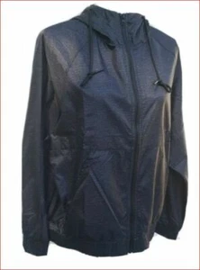 BCBGMAXAZRIA women rain jacket hooded full zip BMAX0011 black grey sz L - Picture 1 of 11