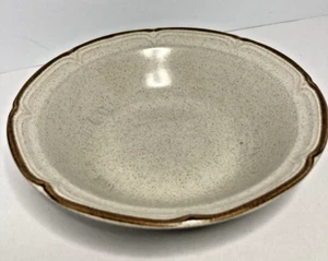 Hearthside Stoneware Baroque Bowl Soup Cereal Brown Rim Speckled Japan 6-3/4in. - Picture 1 of 5
