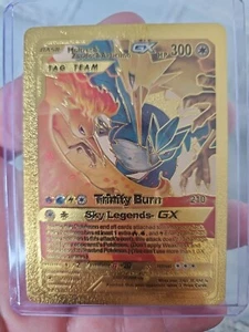 Pokemon Tag Team Moltres & Zapdos & Articuno GX HP300 Gold Foil Fan Art Vinyl Co - Picture 1 of 3