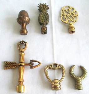 Brass and Plated Zinc Lamp Finials Six Pieces - Picture 1 of 10