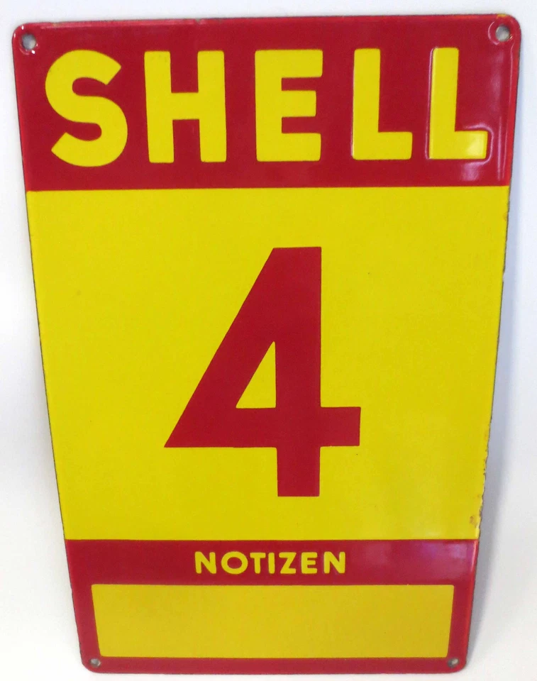 Shell Emailschild Emaille Emailleschild Schild 4 Parkplatz 18x28cm 50er/60er - Bild 1 von 1
