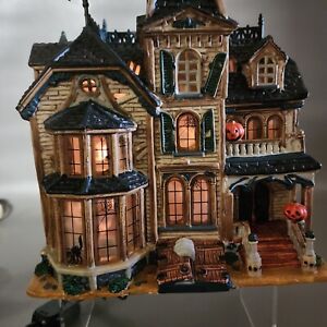 Manoir vintage Lemax Spooky Town Greaves en porcelaine maison hantée décor d'Halloween