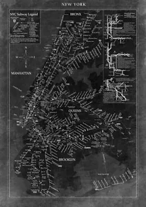 REISE KUNSTDRUCK New York Karte GI Artlab 22x26 Sagebrush - Bild 1 von 1