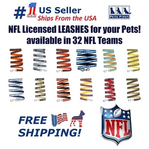 Pets First NFL Dog Leash & Cat Leash Heavy Duty Pet Leash Available in 3 Sizes - Picture 1 of 94