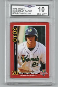2010 CEDAR RAPIDS MIKE TROUT RED ROOKIE #2 OF 3 ROOKIE CARD ANAHEIM ANGELS - Bild 1 von 1