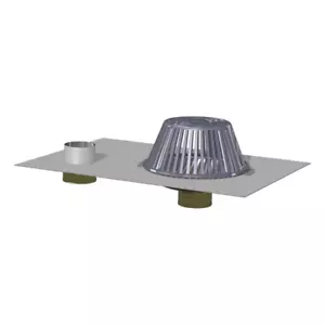 PVC Clad Stainless Steel Bottom Outlet Roof Drain with Overflow - Picture 1 of 7