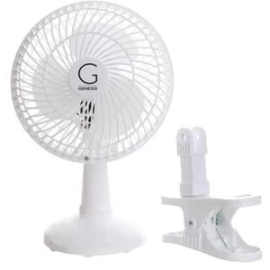 Genesis 6-Inch Clip Convertible Table-Top & Clip Fan Two Quiet Speeds - Ideal... - Picture 1 of 12