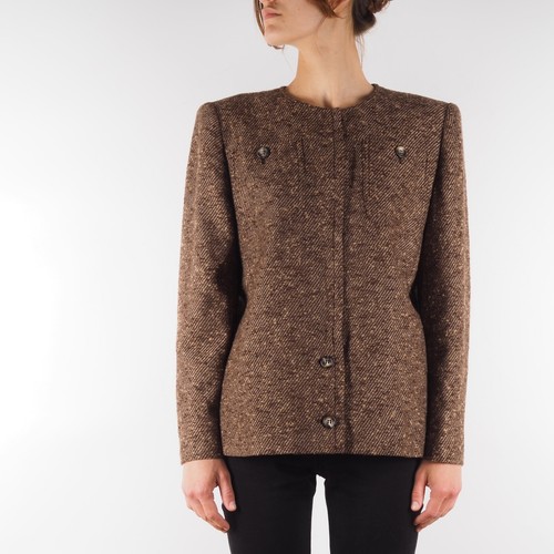 Giacca Blazer Valentino Miss V Vintage Donna Marrone Tweed Designer taglia L Large