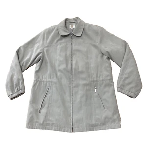 GALLERY Faux Suede Coat Adult L Tan Retro Western Plaid-Lined Zip Grandpa Jacket - Picture 1 of 21