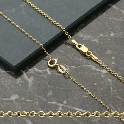 9ct Gold Plated on Sterling Silver 16 - 24" inch 1mm Fine Trace Chain Necklace - Image 1 of 4