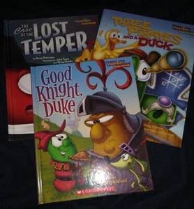 Lot Of 3 HB Books VeggieTales Values To Grow By Doug Peterson - Foto 1 di 6