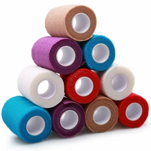 4''x5Yards 10 Rolls Self Adhesive Bandage Elastic Adherent Tape First Aid Wrap - Picture 1 of 7