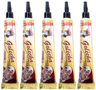 5x Golecha Henna-Tattoo Paste Tuben, Rotbraun, Maroon (ohne Chemie, No PPD) 125g