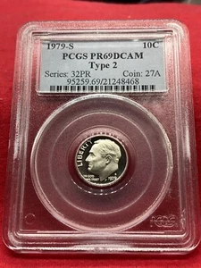 1979 S 10C T2 Type 2 Roosevelt Dime Proof PCGS PR69DCAM (ES42) - Picture 1 of 2